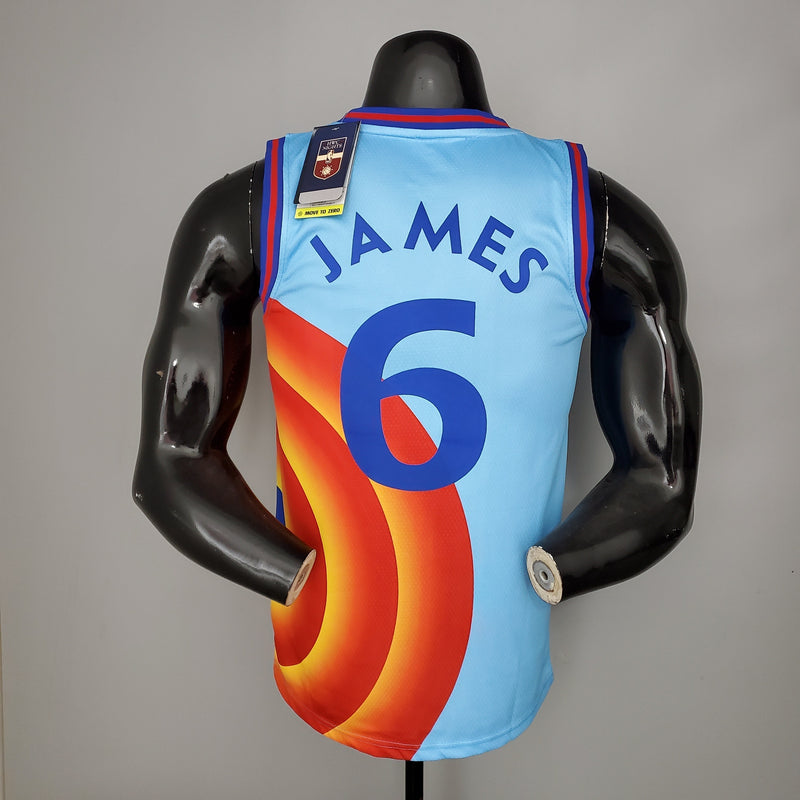 NBA Lakers-Trikot Nr. 6 James Blue Slam Dunk – 23/24