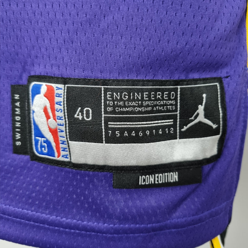 NBA Lakers-Trikot Nr. 4 Rondo Purple 75. Jubiläum – 23/24